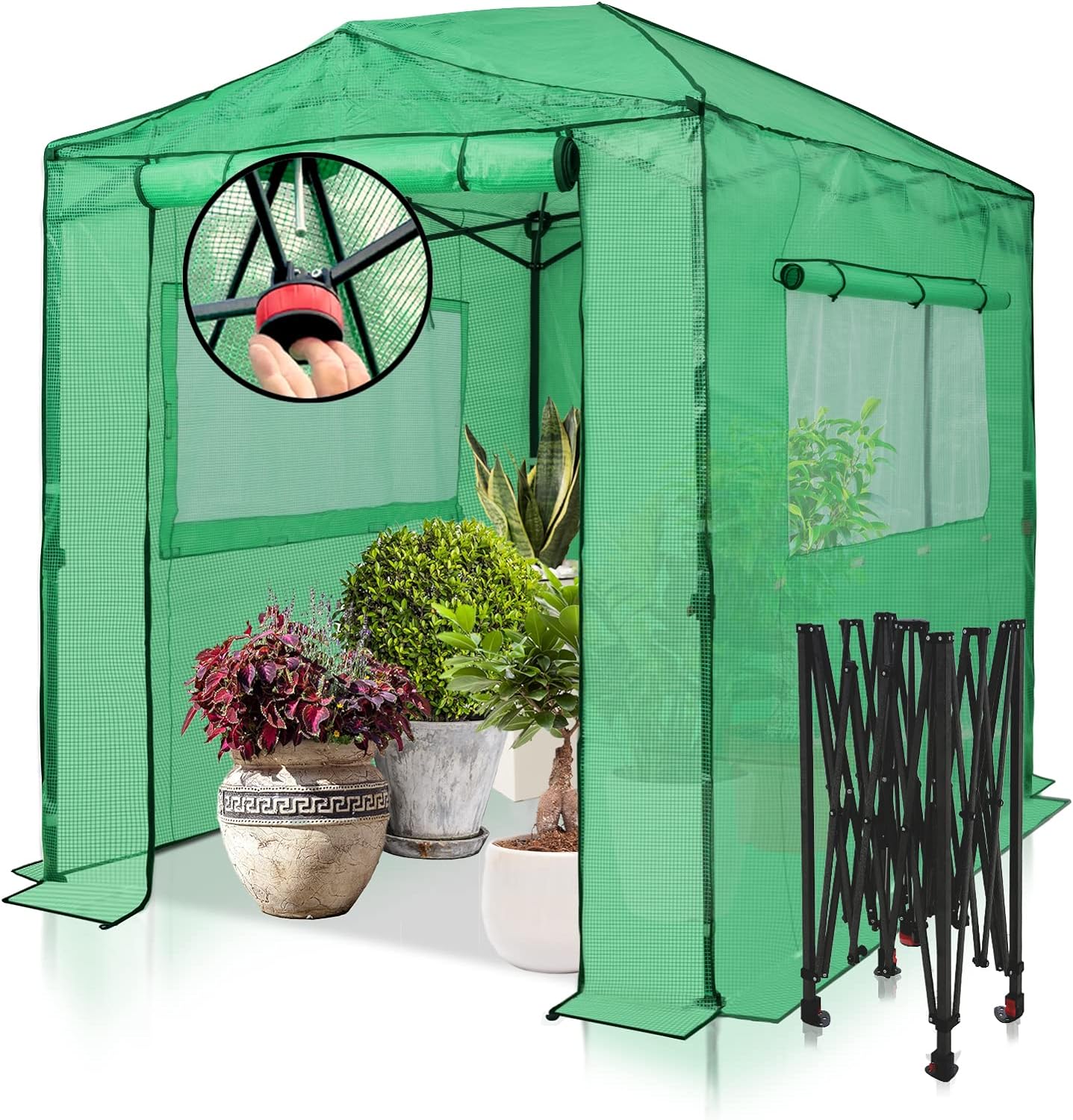 EAGLE PEAK 8x6 Portable, Heavy-Duty, Walk-in Pop-up Greenhouse, Indoor Outdoor Gardening Green House - Levo Sportswear