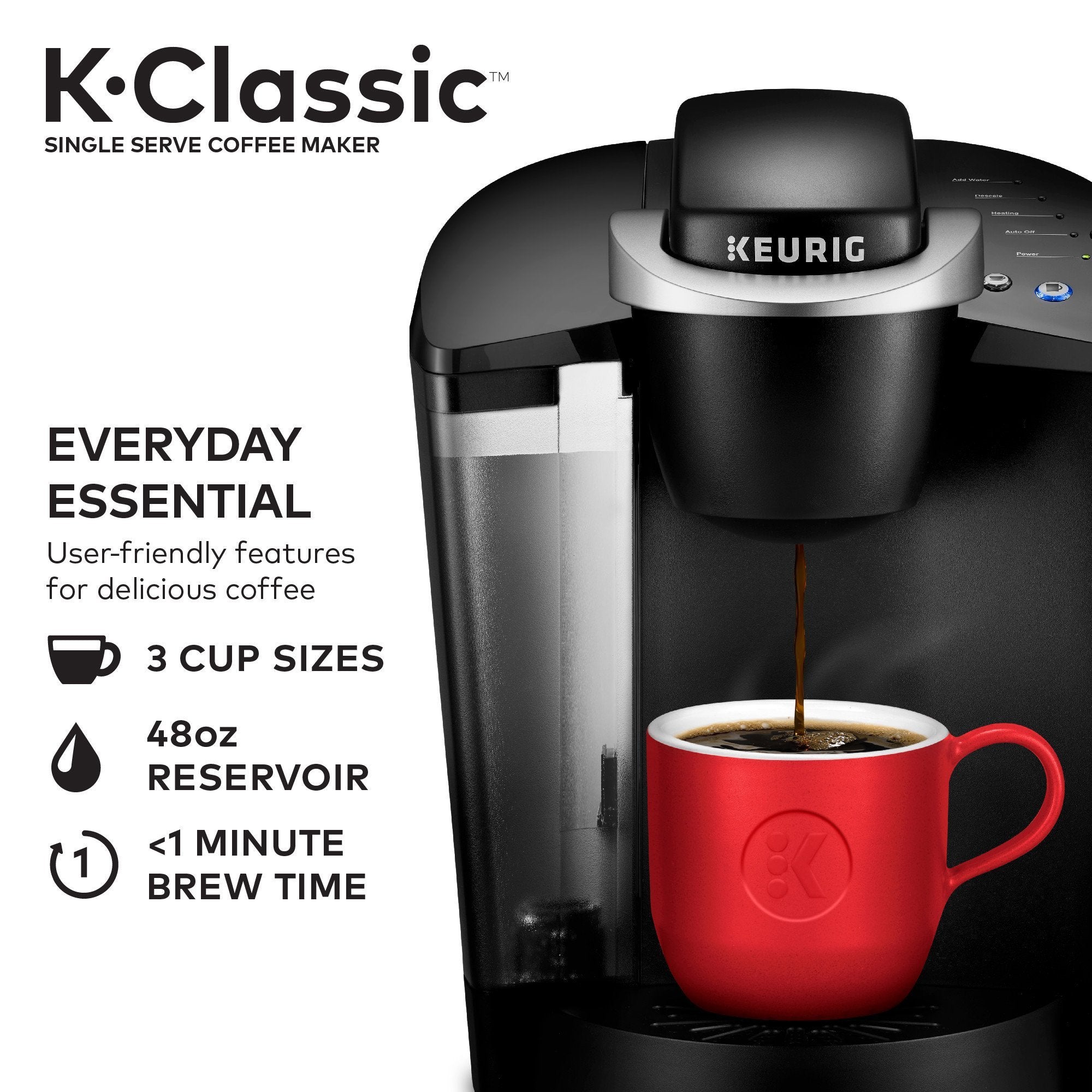 Keurig K Classic Coffee Maker Single Serve K Cup Pod Coffee Maker, Black - Levo Sportswear