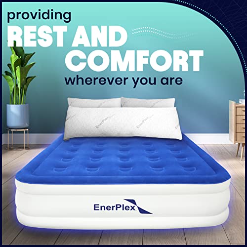 EnerPlex Queen Air Mattress with Built-in Pump - 16 Inch Double Height Inflatable Mattress for Camping - Levo Sportswear