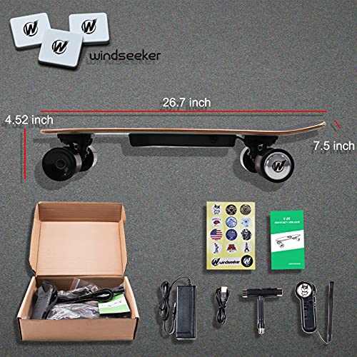 Electric Skateboard with Remote Control for Beginners Cruiser E-Ska with DIY Stickers - Levo Sportswear