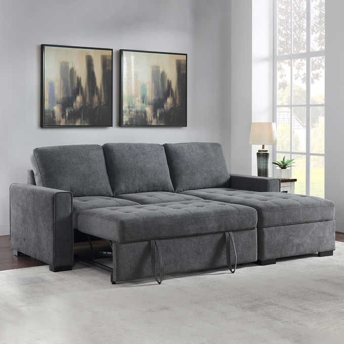 Kendale Sleeper Sofa with Storage Chaise - Levo Sportswear