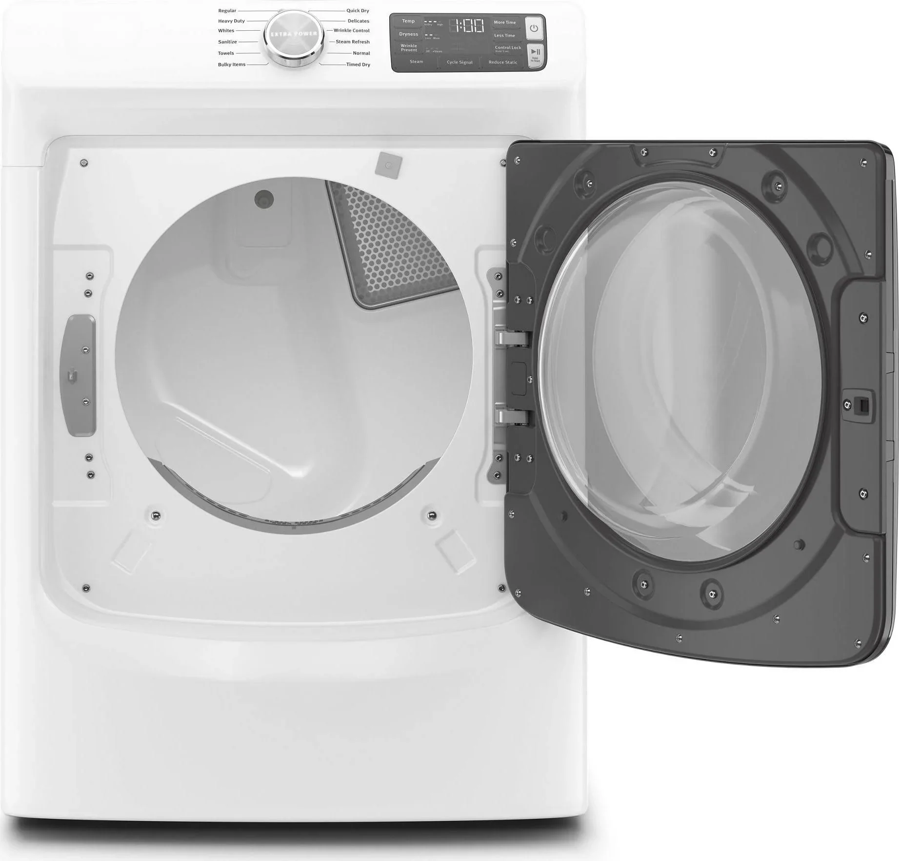Front-Loading Electric Dryer - White - Levo Sportswear