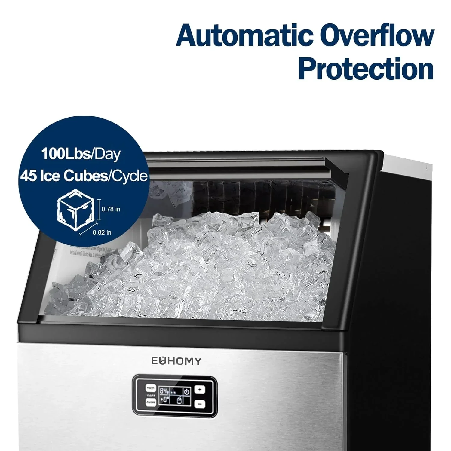 EUHOMY Commercial Ice Maker Machine, 100lbs/24H Stainless Steel Under Counter - Levo Sportswear