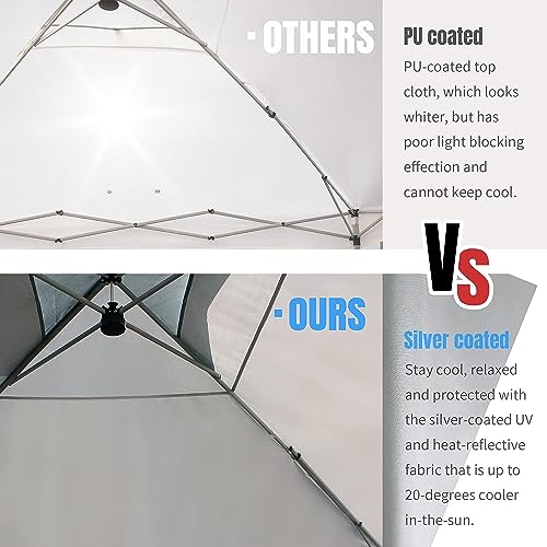 Crown Shades 10*10 Pop up Canopy Outside Canopy, Patented One Push Tent Canopy with Wheeled Carry Bag - Levo Sportswear