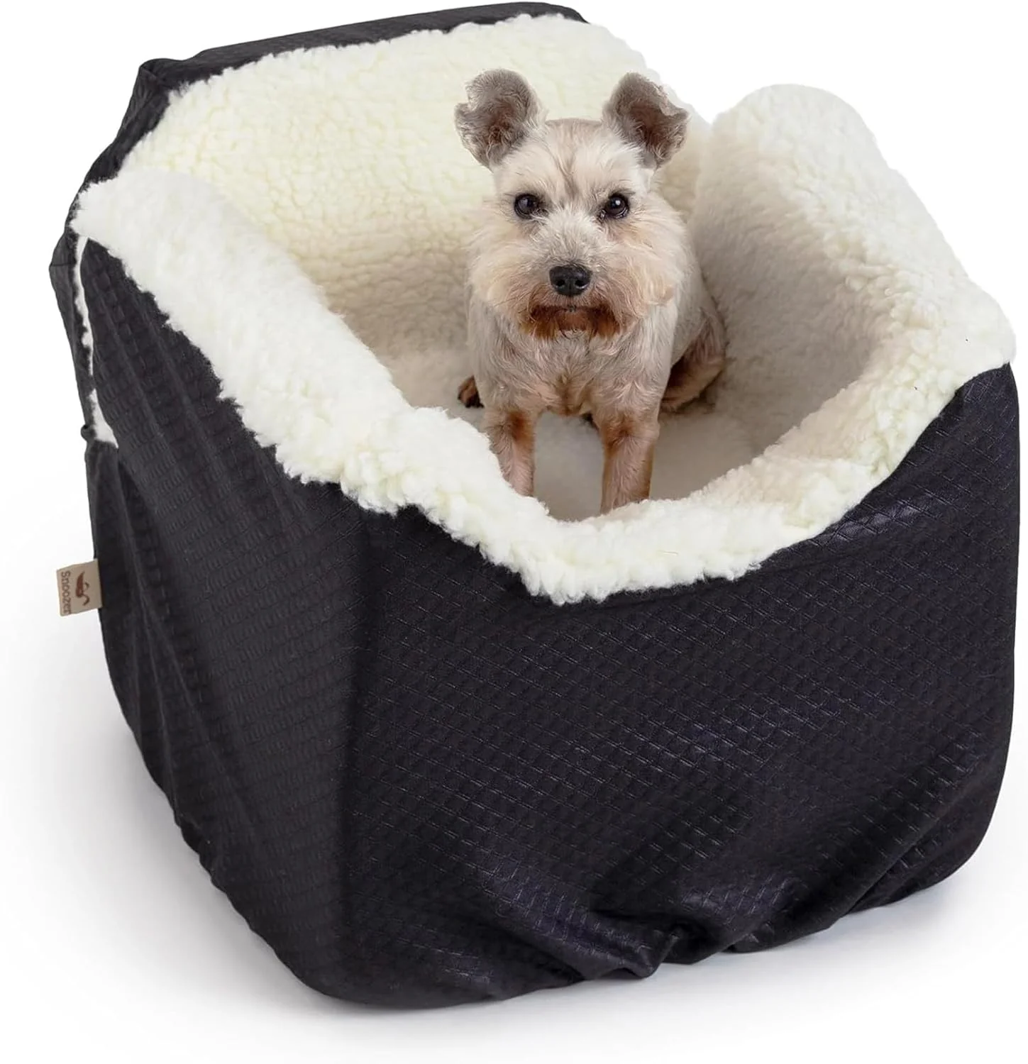 Dog Car Seat: Lookout I Dog Booster Car Seat for Dogs Small 5-15 lbs, Size: Small, Fabric: Black Diamond, Pet Car Seat to Alleviate Car Sickness for Dogs, Removable Machine Washable Cover - Levo Sportswear