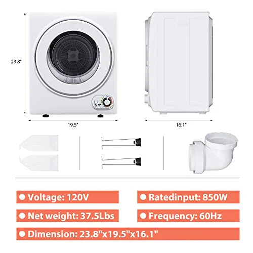 Euhomy 110V Portable Clothes Dryer 850W Compact Laundry Dryers 1.5 cu.ft Front - Levo Sportswear