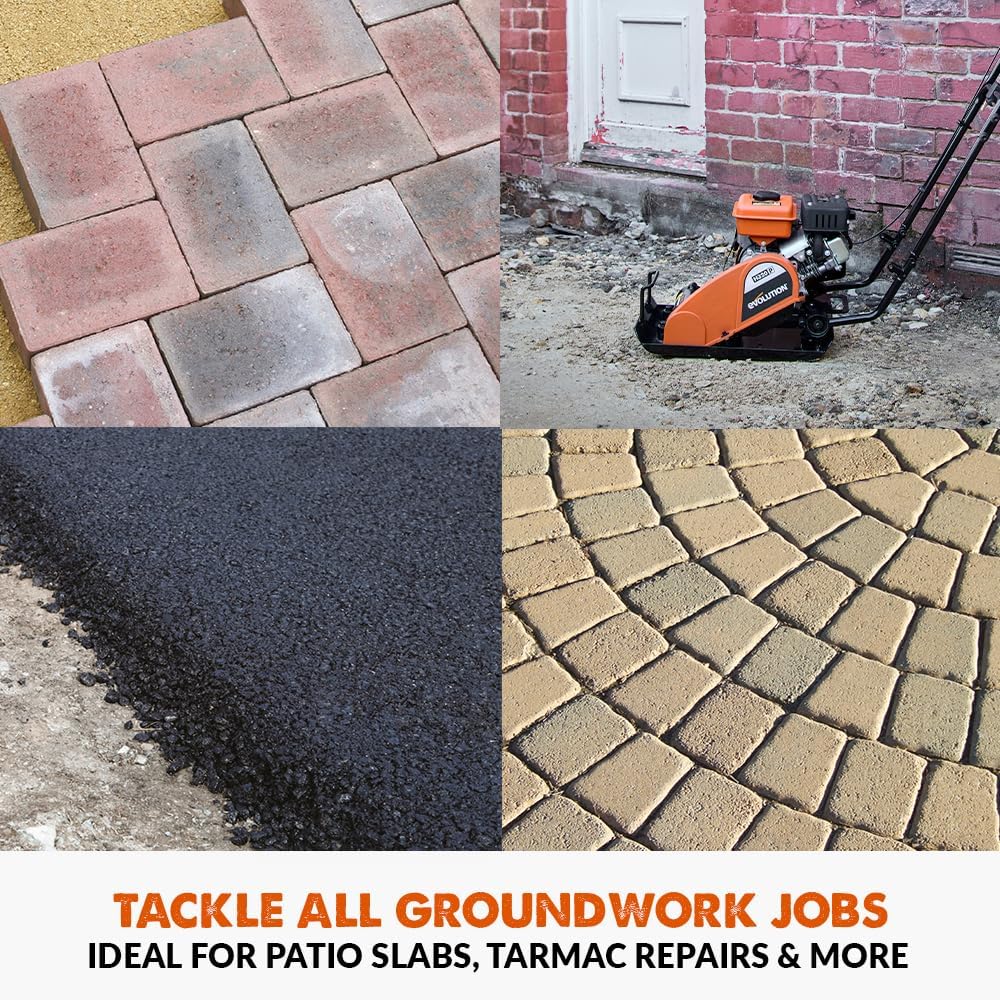 Electric Compactor Plate - Ideal For Levelling Pavement, Artificial Turf Ground Preparation, Patio, Blockwork, Sand, Soil & More - Levo Sportswear
