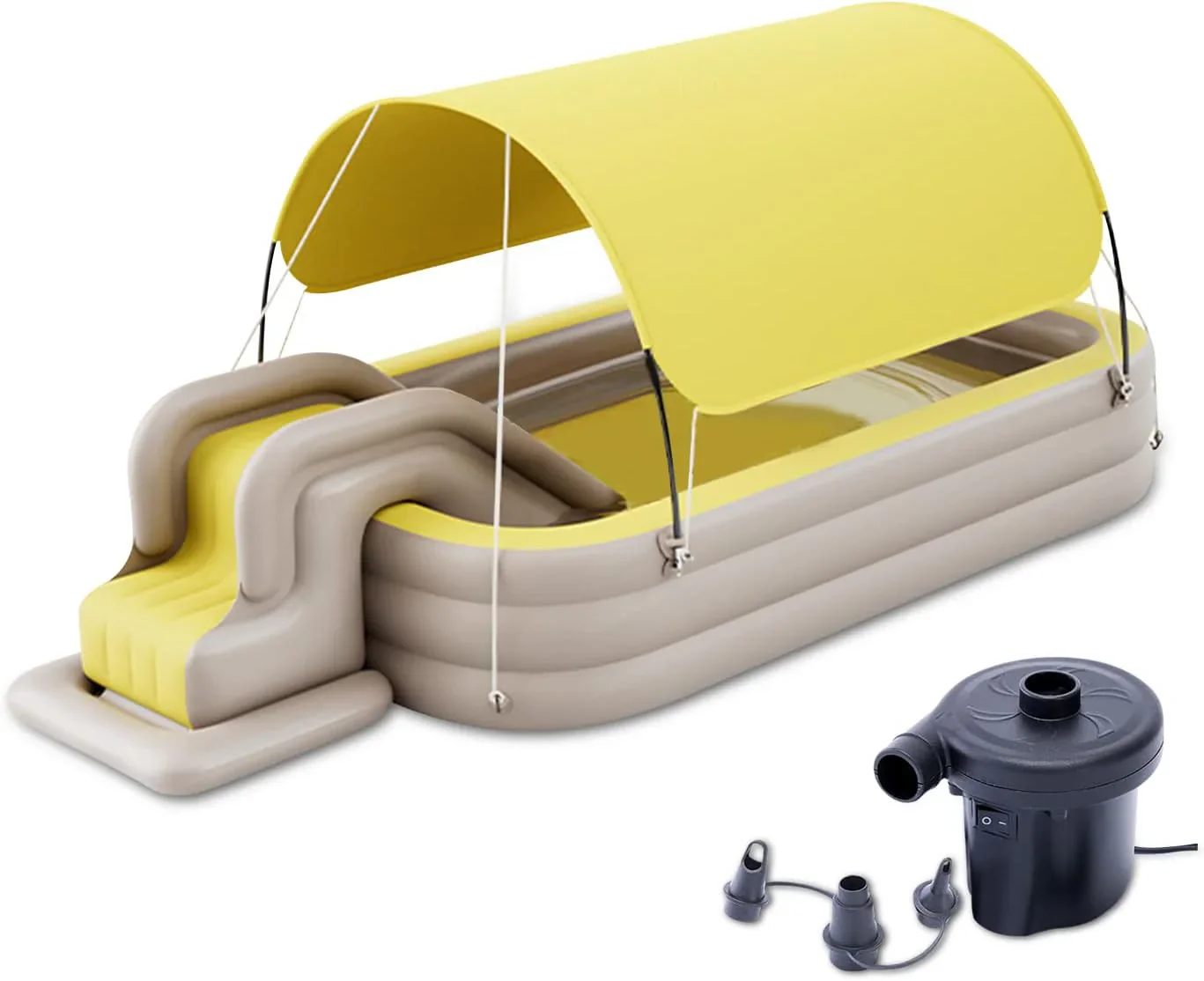 Ergocar Inflatable Swimming Pool with Water Slide, Inflatable Slide Water Pool with Awning, Inflatable Mega Bouncy Castle Water Park, Swim Centre Pools for Backyard, Garden, Summer Water Party - Levo Sportswear