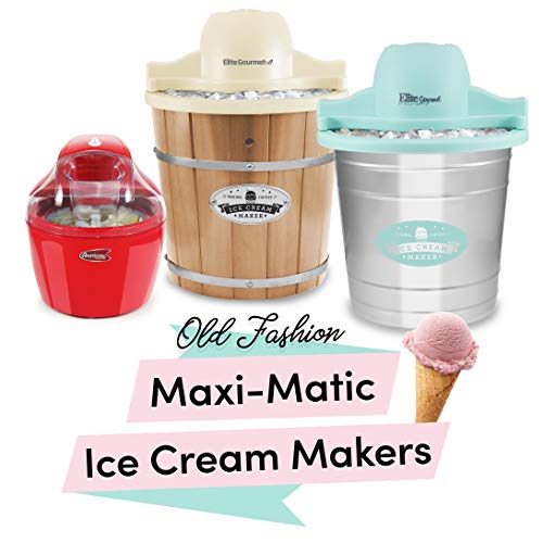 Elite Gourmet 6 Quart Vintage Wood Bucket Electric Ice Cream Maker Machine - Levo Sportswear