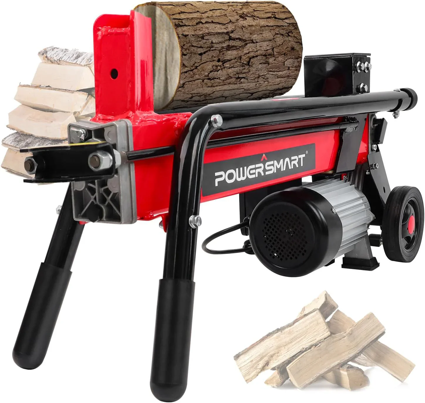 Electric Log Splitter 7-Ton - Efficient Wood Splitter with 3500 Motor Speed, 15 Amp, Horizontal Full Beam Design and Steel Wedge for Firewood & Kindling Cutting - Levo Sportswear