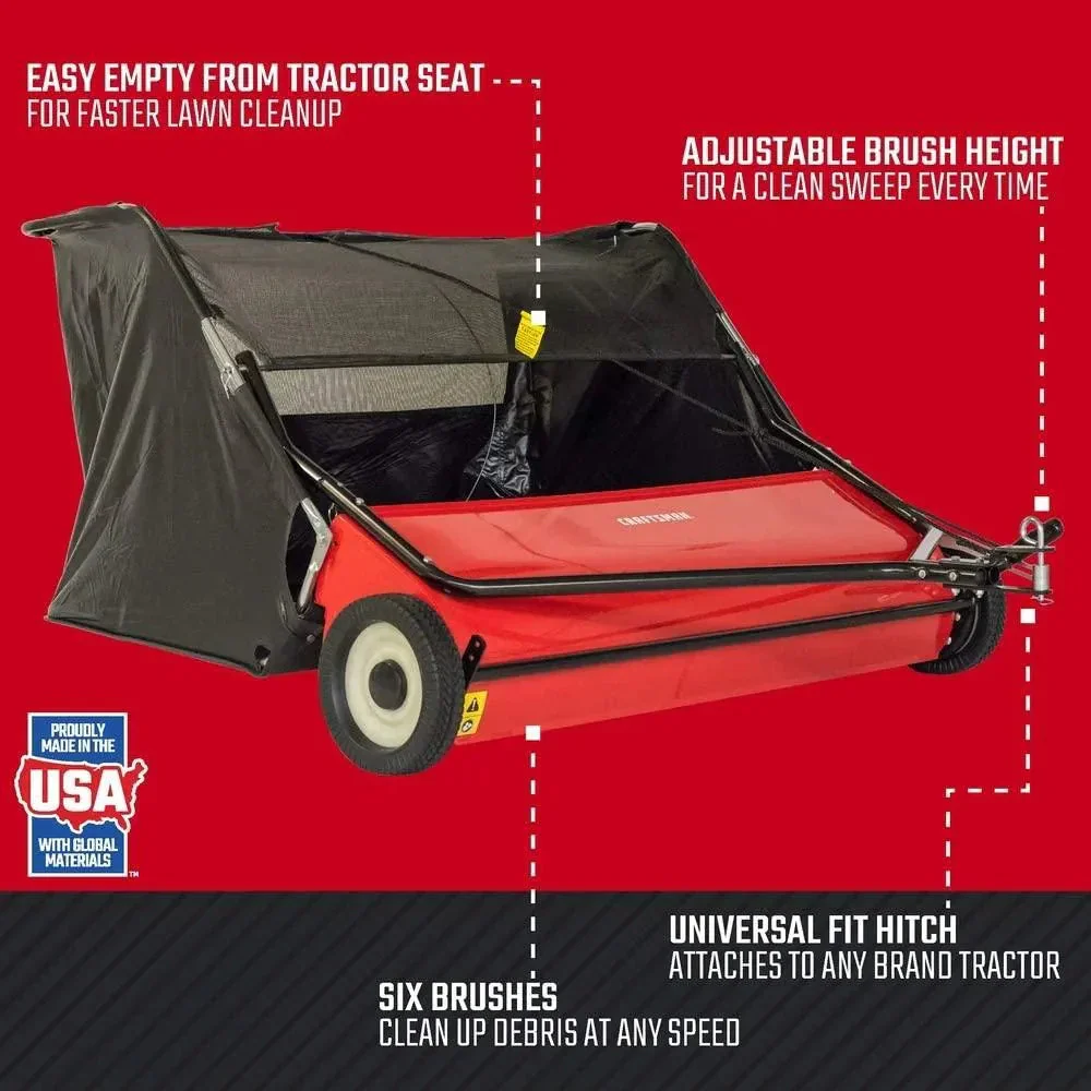 CMXGZBF7124546 52 Tow Lawn Sweeper, Black - Levo Sportswear
