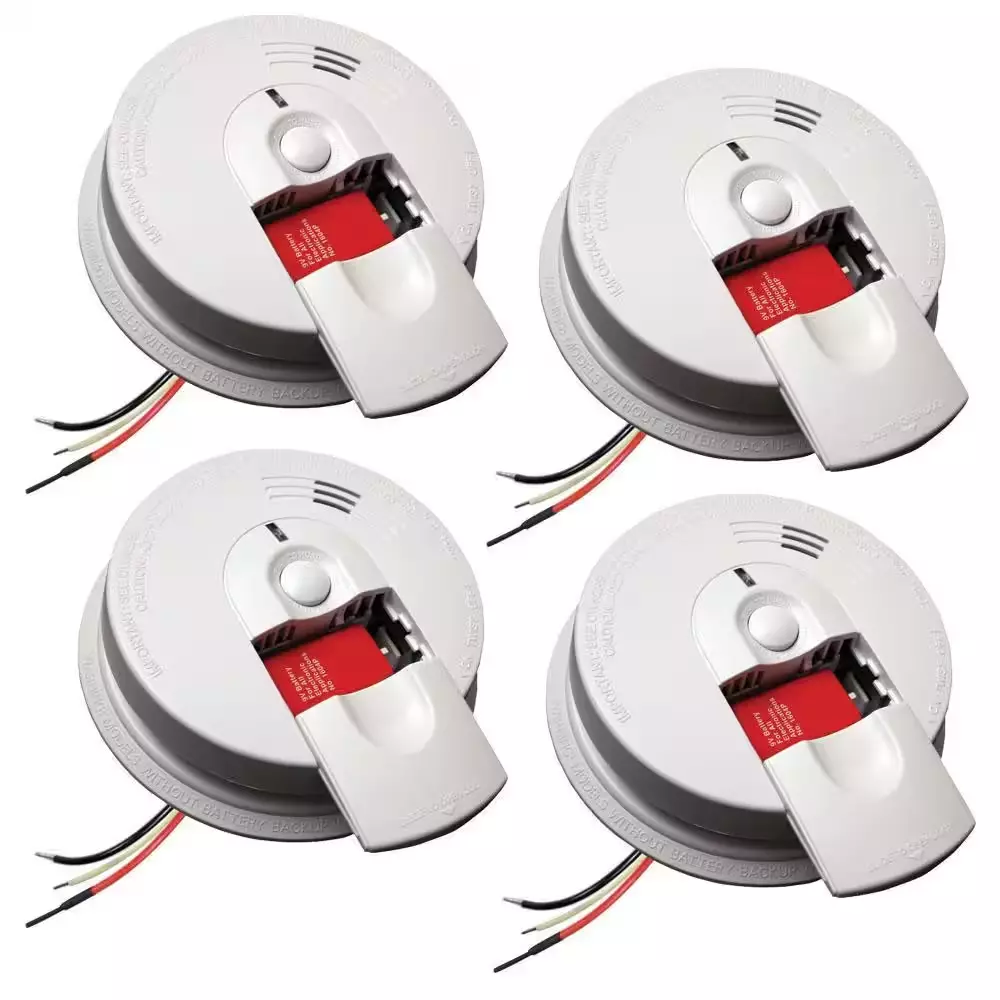 i4618 4-Pack Hardwired Smoke Alarm with Ionization Sensor, 120V AC, 9V Battery Backup - Levo Sportswear