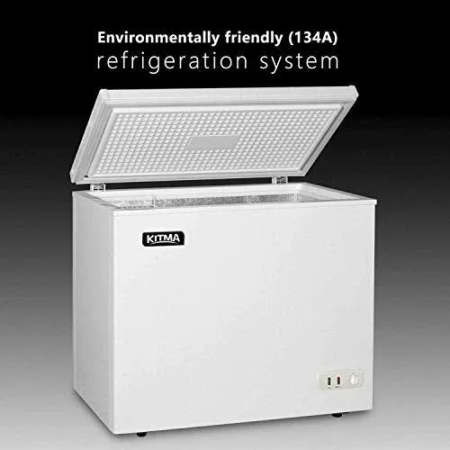Commercial Top Chest Freezer 7 Cu. Ft - Deep Ice Cream Freezer with Wire Storage Basket, Solid Door, for Groceries, Kitchen, Restaurant White - Levo Sportswear