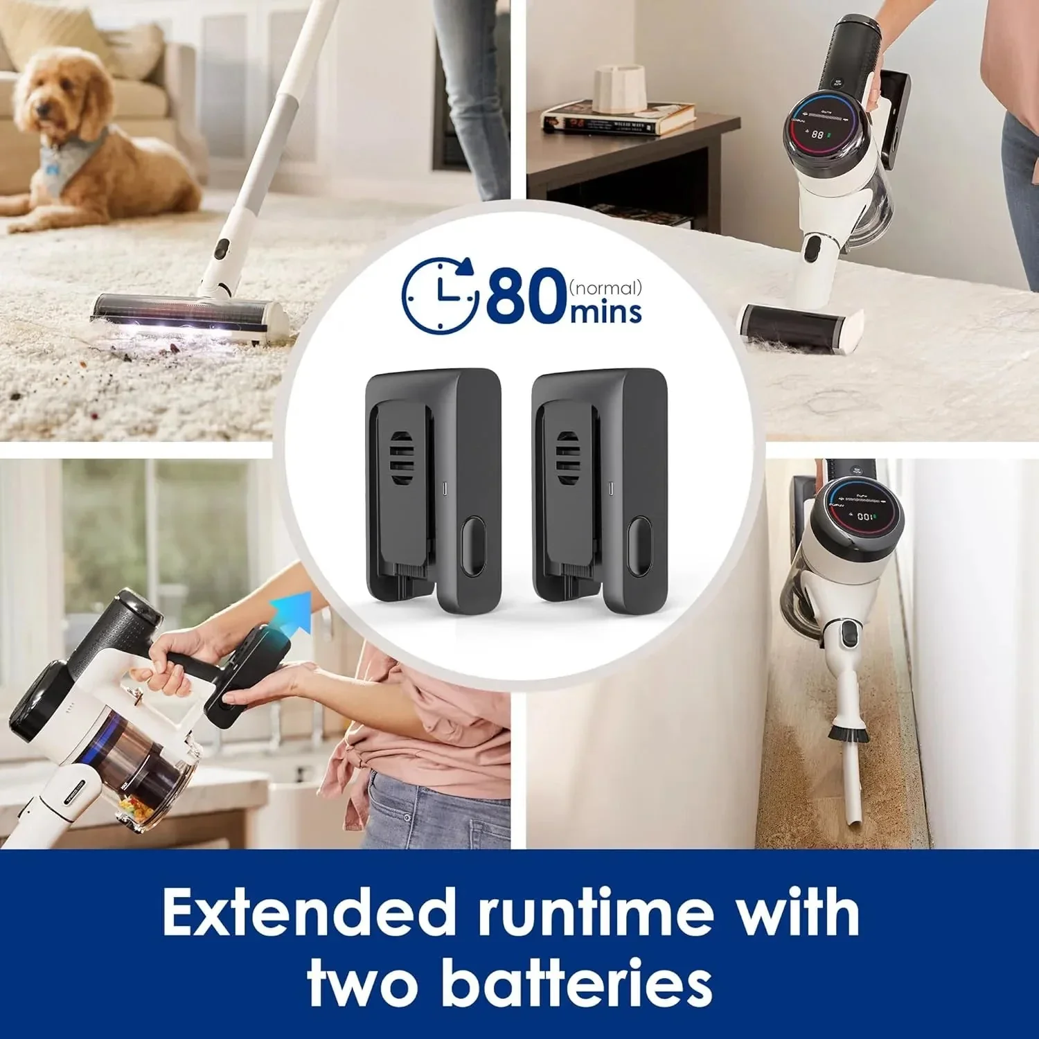 Cordless Vacuum Cleaner, Smart Stick Handheld Vacuum Strong Suction & Lightweight, Cordless Handheld Vacuum Deep Clean Hair, Hard Floor, Carpet, Car (Pure ONE S11 Grey) - Levo Sportswear