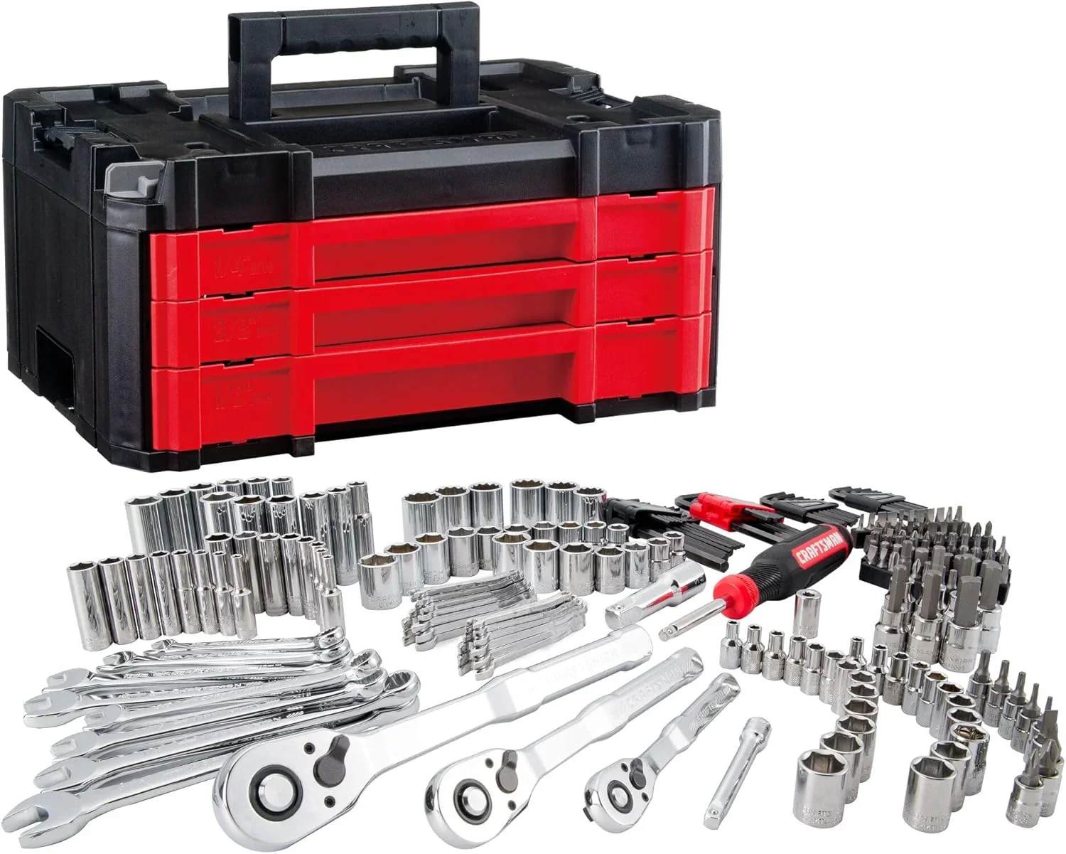 Craftsman 262-Piece Mechanic Tool Set, Master Socket Set with 3-Drawer VERSASTACK Tool Box, SAE/Metric Set (CMMT45309) - Levo Sportswear