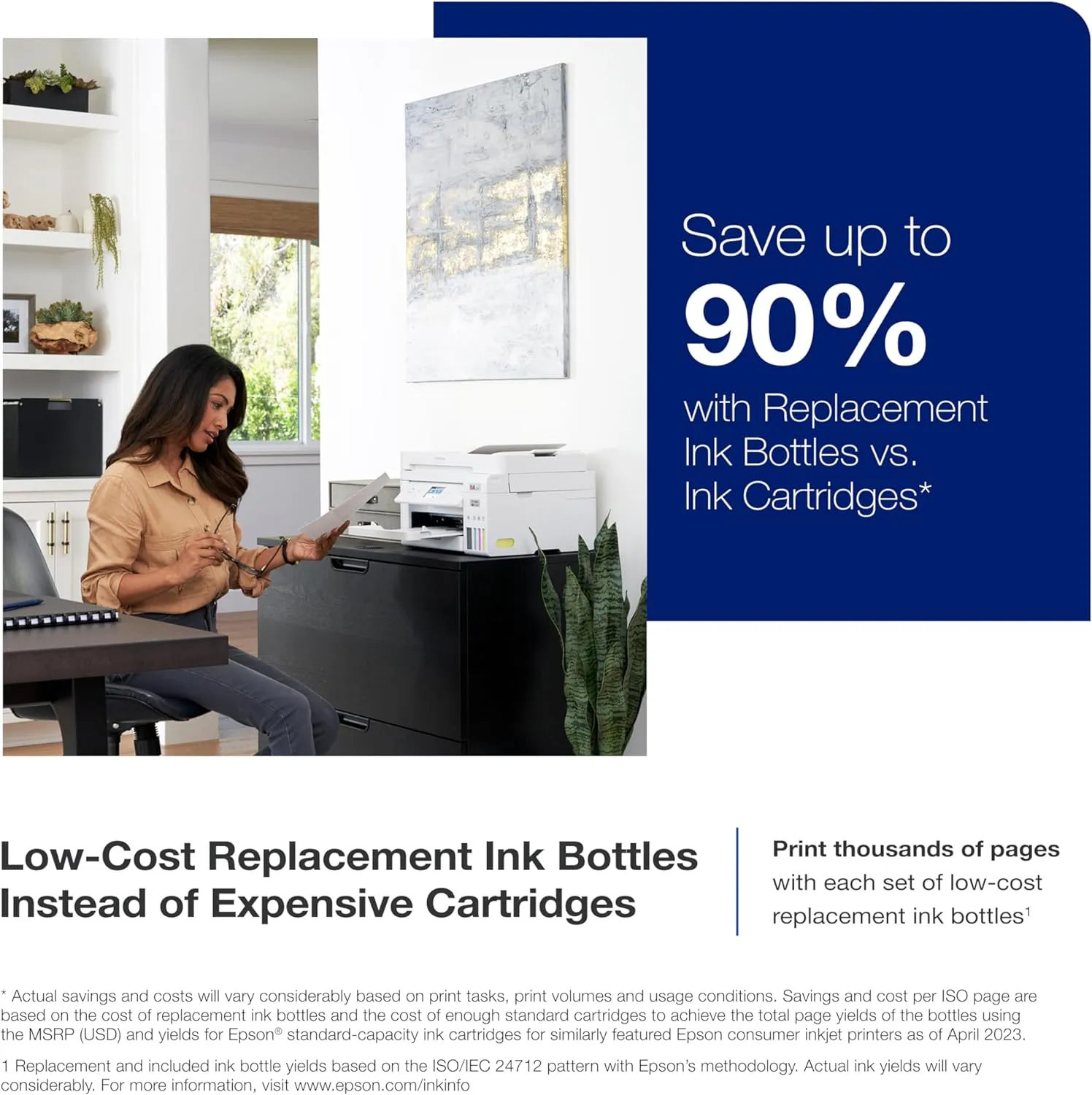 Epson EcoTank ET-4800 Wireless All-in-One Inkjet Printer, White �� Cartridge-Free, Scanner, Copier, Fax, ADF, Ethernet, Home Office - Levo Sportswear