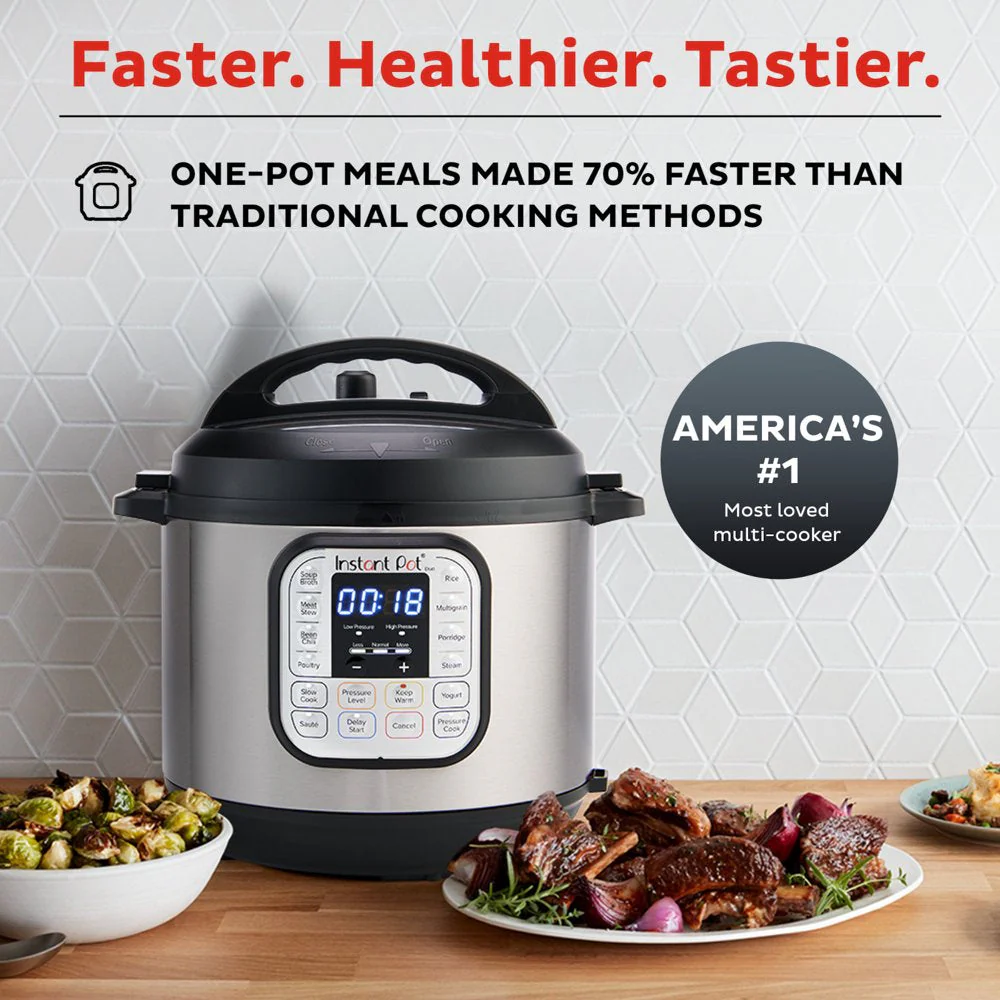 Instant Pot Duo 6 Qt Electric Pressure Cooker 7 In 1 with Easy Release Steam Switch - Levo Sportswear