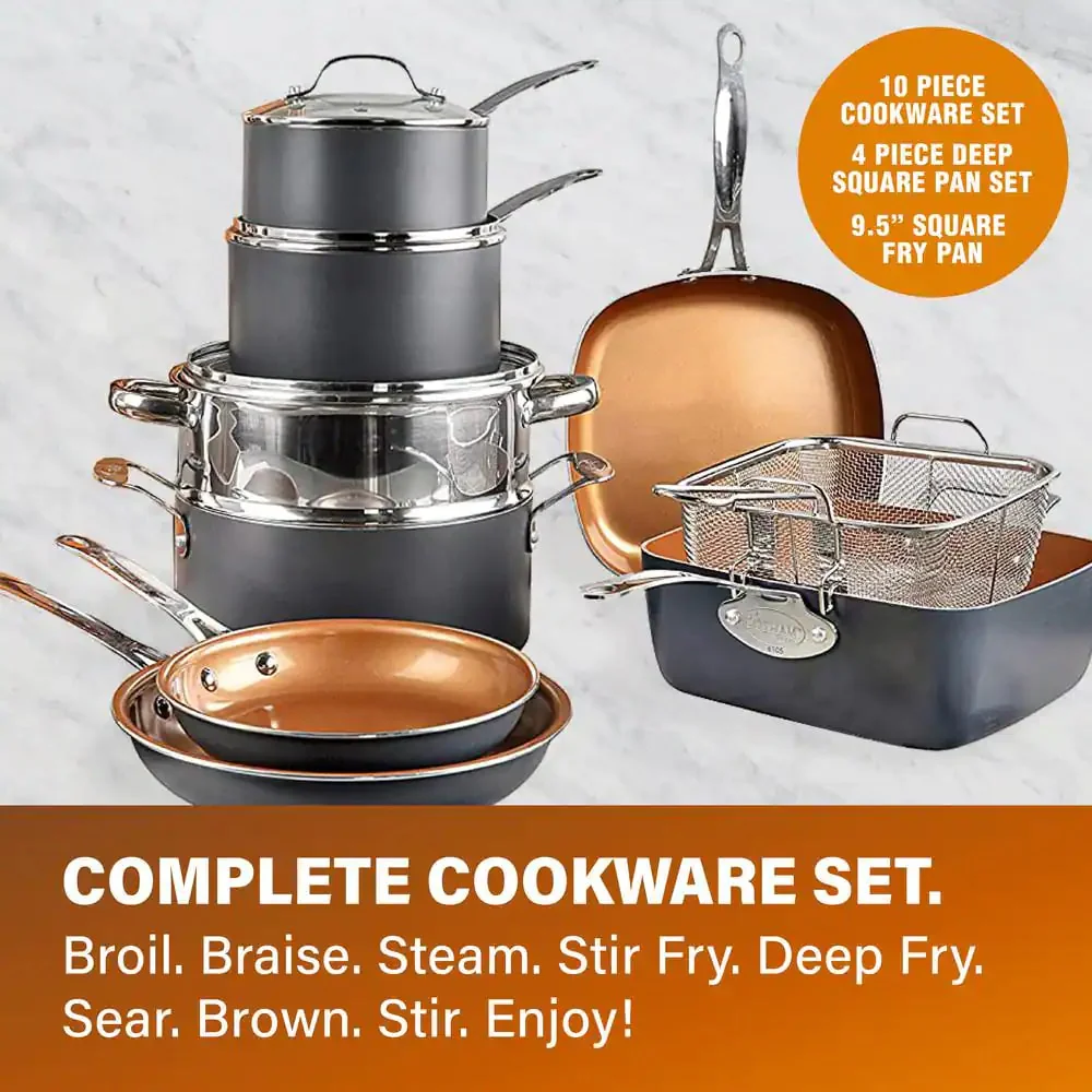 Gotham Steel 20-Piece Cookware and Bakeware Set in Graphite - Levo Sportswear