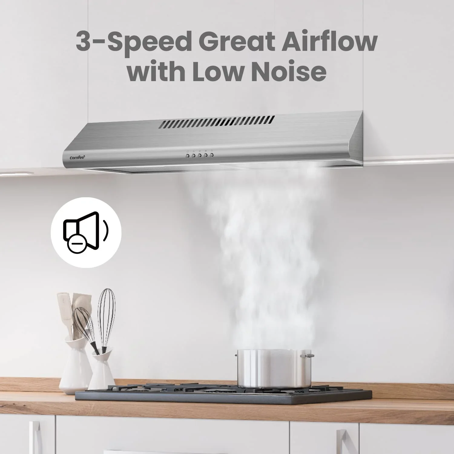 Comfee 30 inch Under Cabinet Ducted/Ductless Convertible Slim Vent Durable Stainless Steel Kitchen Reusable Filter - Levo Sportswear