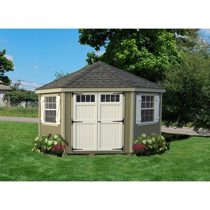 Colonial 10 ft. W x 10 ft. D Wooden Storage Shed - Levo Sportswear