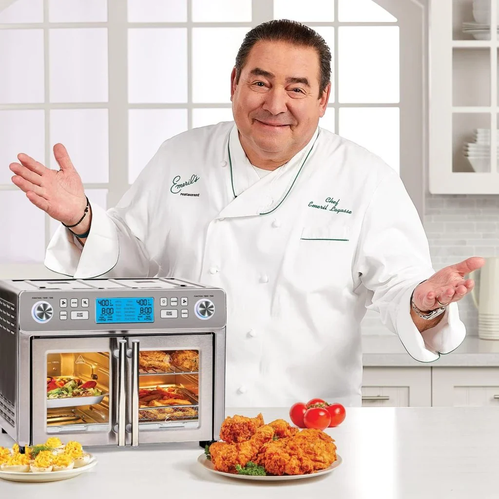 Emeril Lagasse Dual Zone 360 Air Fryer Oven Combo with French Door, 25 QT Extra Large, Cook Two Foods in Different Ways, Up to 60% Faster from Frozen to Finish - Levo Sportswear