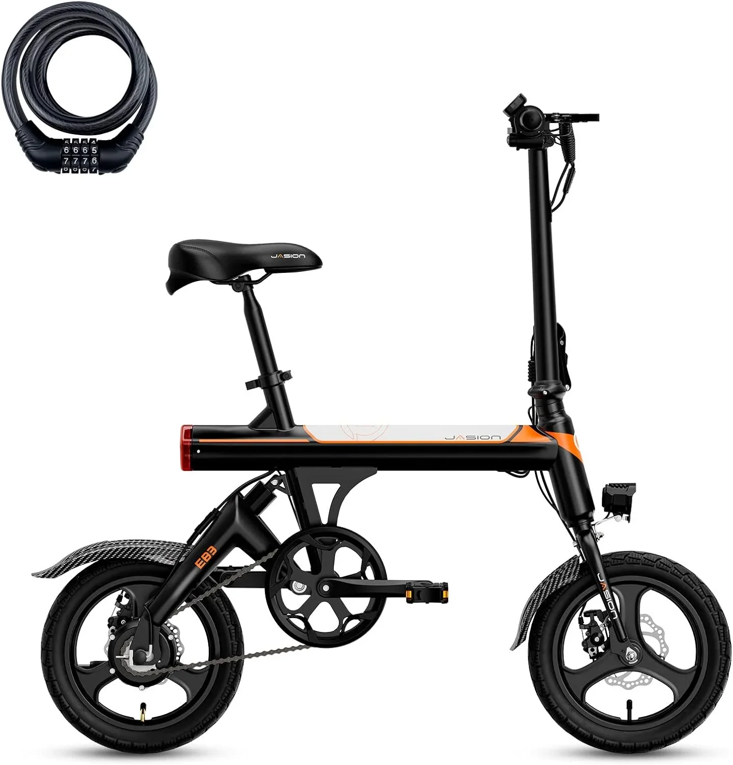 EB3 Electric Bike Adults 21mph, 500W Peak Motor, 270Wh Battery, Rear Suspension, 3 Levels Assist, 14