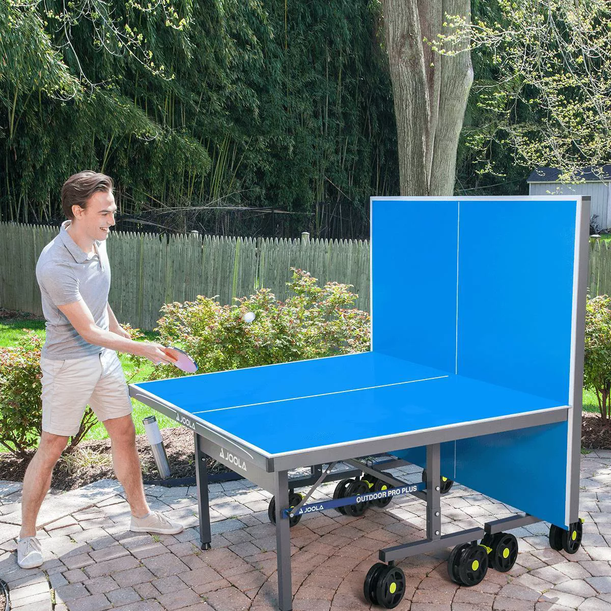 JOOLA Nova Pro Plus Outdoor Table Tennis Table with Weatherproof Net, 9锟�5 ft, Foldable, Aluminum Surface - Levo Sportswear