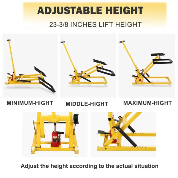 Lawn Mower Lift with Hydraulic Jack, 26 Inches Lawn Mower Lift, Welded Solid Steel Construction, Weight Capacity 500 LBS, for Riding Lawn Mowers Tractors, ATVs Maintenance - Levo Sportswear