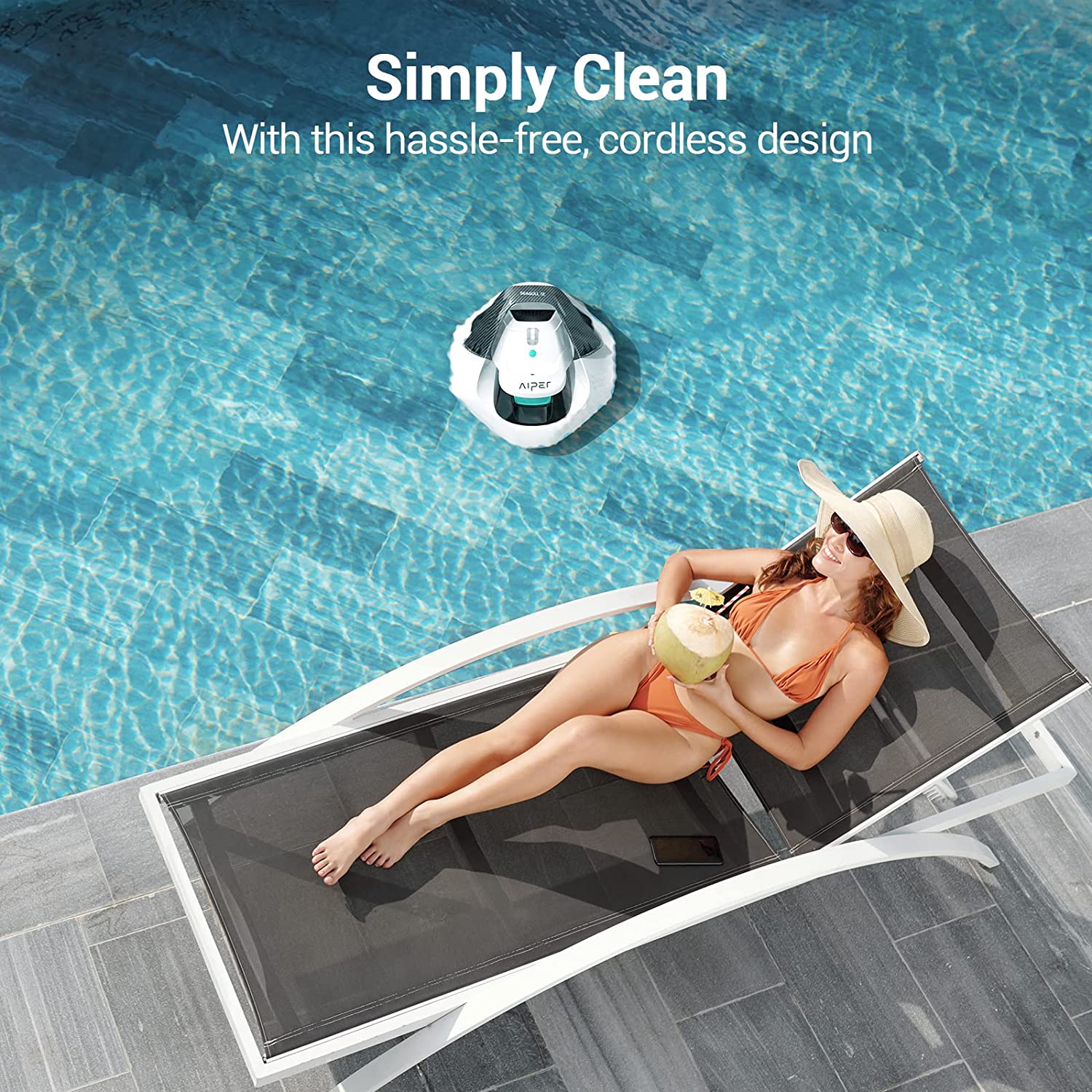 Cordless Robotic Pool Cleaner, Pool Vacuum with Dual-Drive Motors - Levo Sportswear