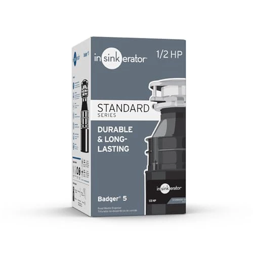 InSinkErator Badger 5 Garbage Disposal, 1/2 HP Continuous Feed, Compact Design, Quick Lock Installation - Levo Sportswear