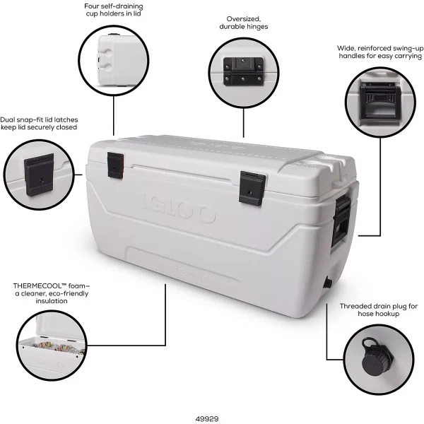 Igloo MaxCold 152-qt. Cooler White 01 - Levo Sportswear