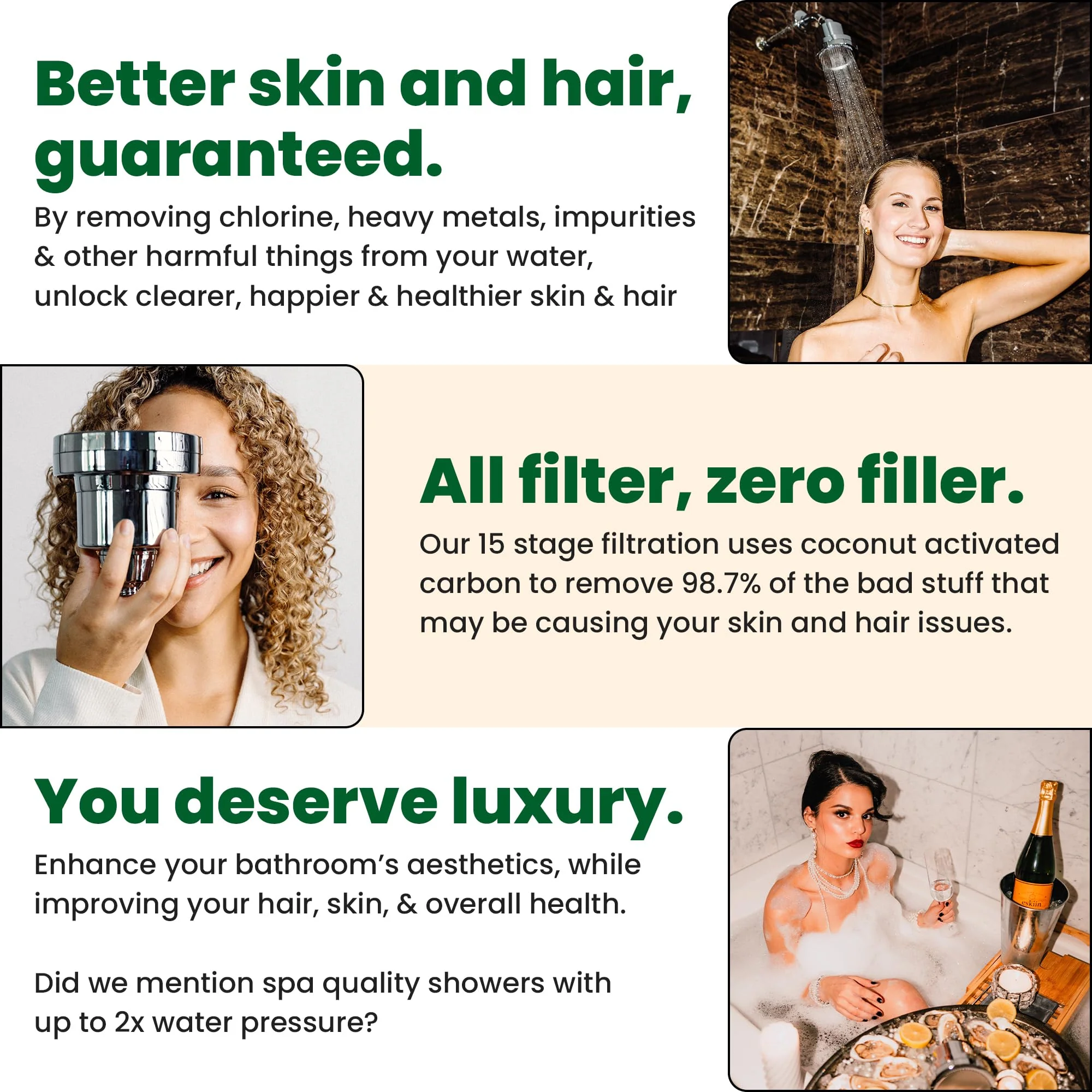 Eskiin Filtered Showerhead With Filters For Healthy Hair & Skin - Levo Sportswear