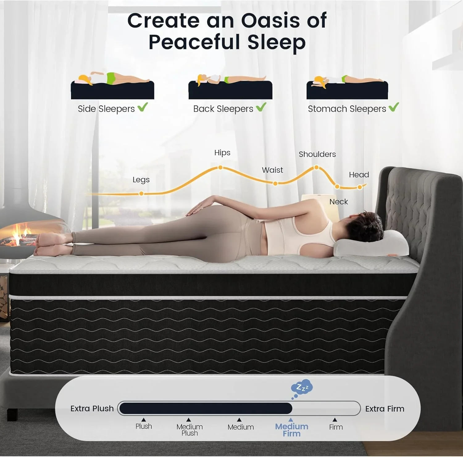 Full Size Mattress, 10 Inch Full Size Mattress in a Box, Medium Plush Hybrid Mattress - Levo Sportswear